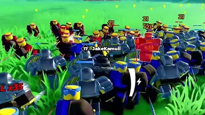 Spearmen and shield infantry in a large battle formation with a red banner.