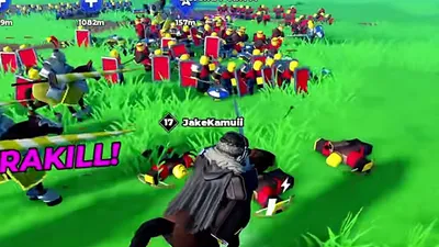 A large battle around a capture point with red shield infantry attacking.