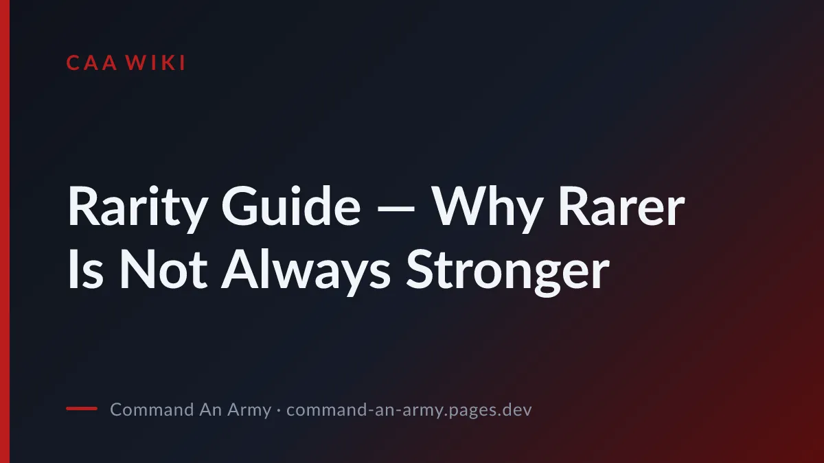 Rarity Guide — Why Rarer Is Not Always Stronger