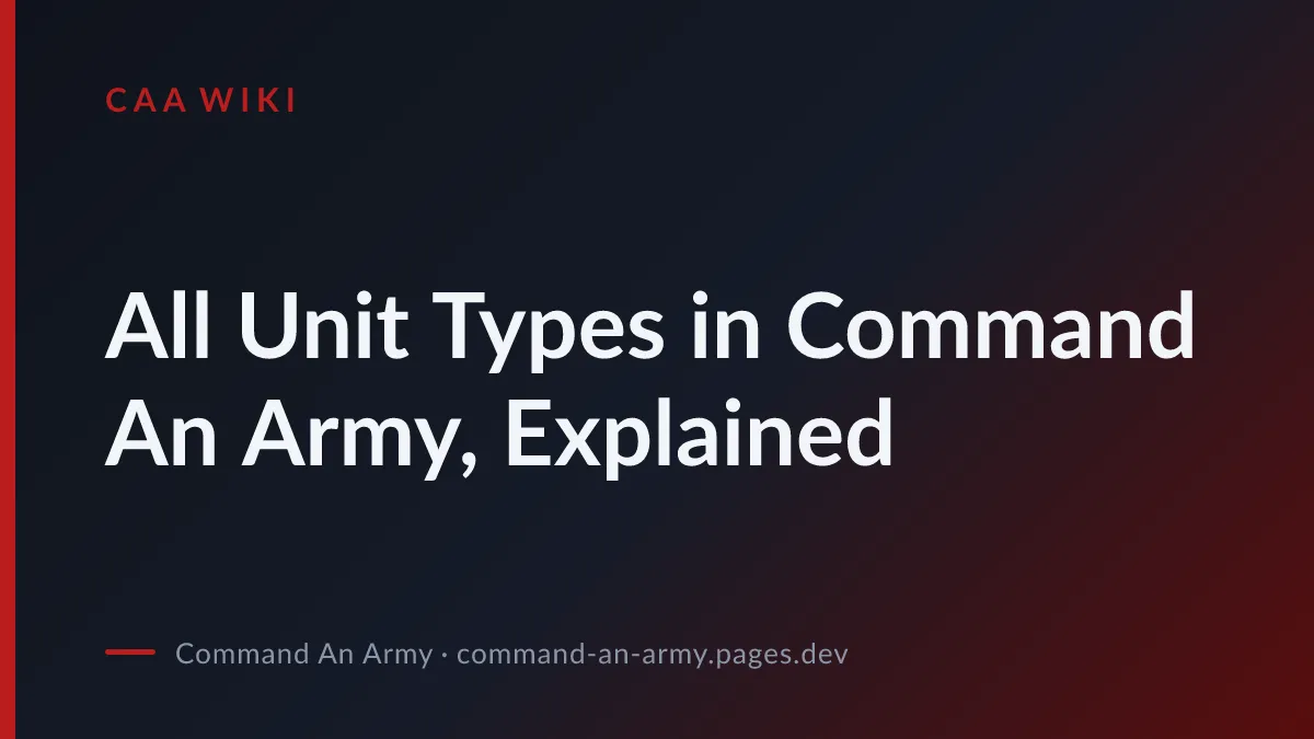 All Unit Types in Command An Army, Explained